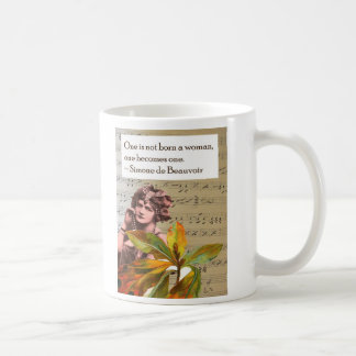 Simone de Beauvoir Quote Collage Mug