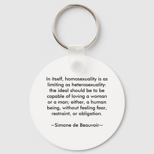 Simone de Beauvoir quote Keychain (Front)
