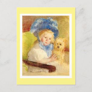 Simone in a Large Plumed Hat, by Mary Cassatt, Holiday Postcard