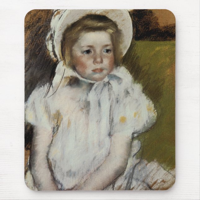 Simone in a White Bonnet Mouse Pad (Front)