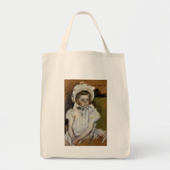 Simone in a White Bonnet Tote Bag (Front)