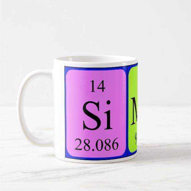 Simone periodic table name mug (Left)