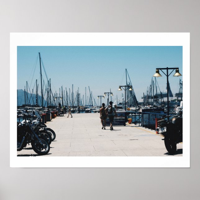 Simon's Town Harbour Pier Yachts Poster (Front)