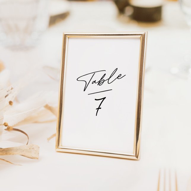 Simpe Minimalist Calligraphy Table Number (Simpe Minimalist Calligraphy Table Number)