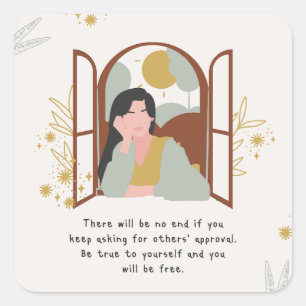 Simpe selflove square sticker