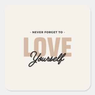 Simpe selflove square sticker