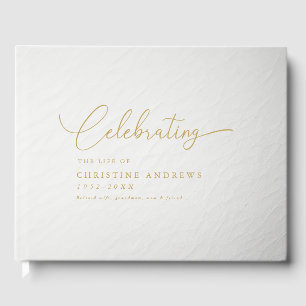 Simpel "Celebration of life" Script Font  Guest Book