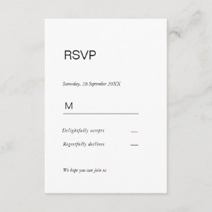 Simpel elegant  Einladung Antwortkarte RSVP Enclosure Card