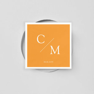 Simpel Elegant Monogramm Orange Napkin