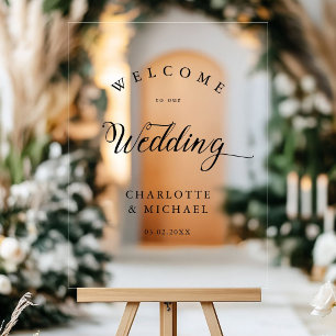 Simpel, Elegant Wedding Acrylic Sign