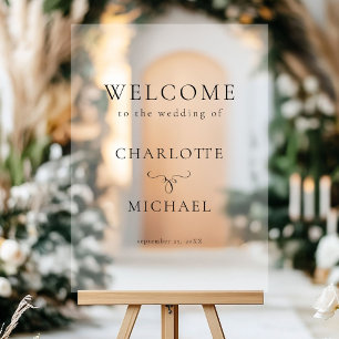 SIMPEL, ELEGANT, "WELCOME" WEDDING ACRYLIC SIGN