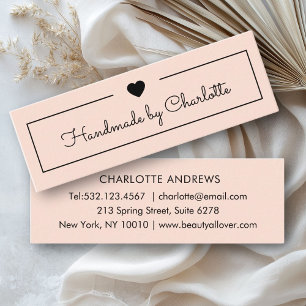 Simpel, handwriting, "Handmade" Mini Business Card