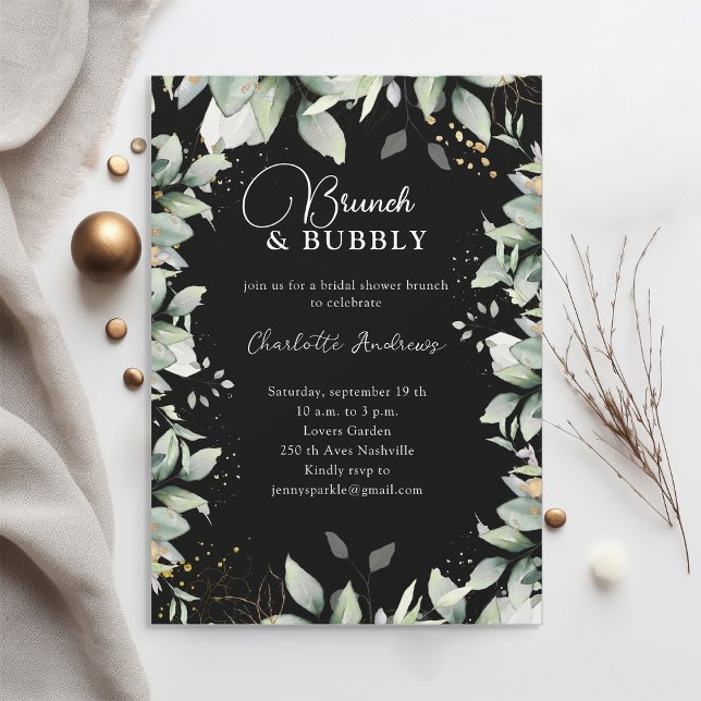 Simpel, minimal, eucalyptus Bridal Shower Invitation (Creator Uploaded)