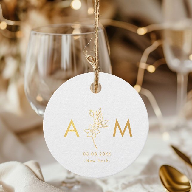 Simpel, minimal, flower, foil favour tags (Creator Uploaded)