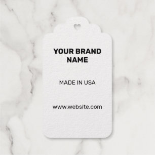 SIMPEL MINIMAL WHITE gold foil your text here  Gift Tags
