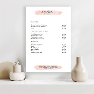 Simpel Watercolor Pink price lists Poster