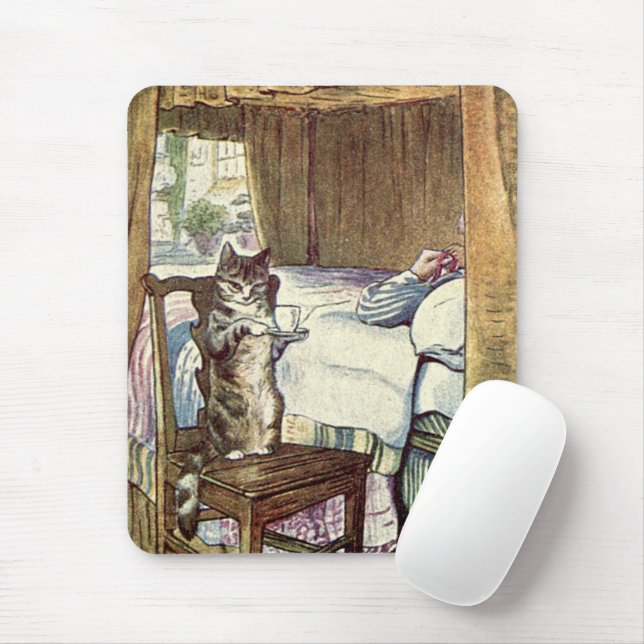 Simpkin the Cat Serves Tea - Beatrix Potter Mouse Pad (With Mouse)