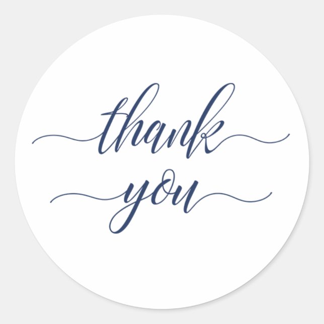 Simple Сalligraphic Thank You Round Sticker (Front)