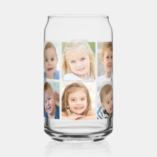 Simple 12 Photo Collage Can Glass