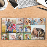 Simple 12 Photo Collage Custom Large Personalized Desk Mat<br><div class="desc">This desk mat features a customizable photo collage perfect for showcasing your favourite pictures of family, pets, friends or grandparents. The modern and cute design is ideal for dog lovers, family, and friends, or anyone looking for a fun desk accessory. It's a great addition to any office space and can...</div>