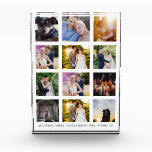 Simple 12 Photo Collage Keepsake Block<br><div class="desc">Photos by Leeds Wedding Photographer, John Hope. Visit him at http://www.johnhopephotography.com 12 photos with white frames. Customize using the "edit button" navigate to "crop image" to adjust your images to fit in the frames. You can also resize with - buttons on right side or use marquee tool when image is...</div>