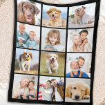 Simple 12 Picture Family Friends Pets Collage Fleece Blanket<br><div class="desc">Celebrate your best memories, or give a special gift with this custom photo collage blanket. This 12 photo collage blanket is the perfect gift for yourself, family or friends. Whether it's a grandmothers keepsake, a best friends gift, an in loving memory pet memorial dog blanket, this 12 photo blanket will...</div>