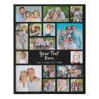 Simple 16 Photo Collage Custom Colour Personalized
