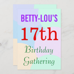 Simple "17th Birthday Gathering" Invitation