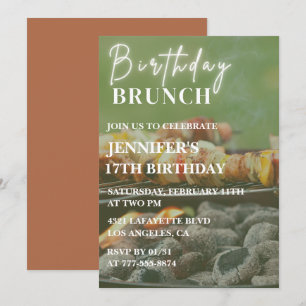 Simple 17th birthday invitations Bbq Backyard 