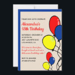Simple 18th birthday invitations Balloons<br><div class="desc">Simple 18th birthday invitations Balloons calligraphy typography milestone classic elegant colourful feminine celebration</div>