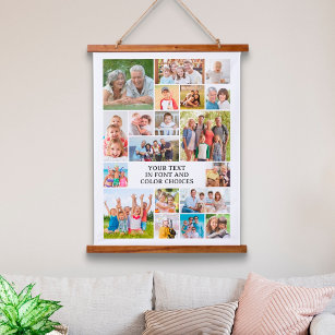 Simple 19 Photo Collage Personalized Custom Hanging Tapestry