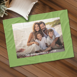 Simple 1 Photo Full Coverage - Chunky Text Overlay Fleece Blanket
