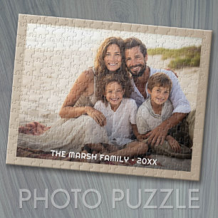Simple 1 Photo Full Coverage - Chunky Text Overlay Jigsaw Puzzle