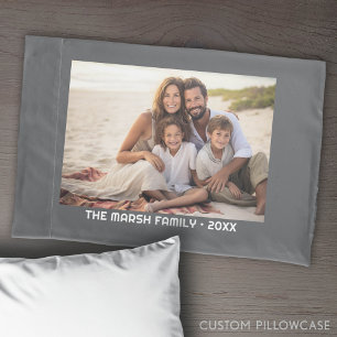 Simple 1 Photo Full Coverage - Chunky Text Overlay Pillowcase