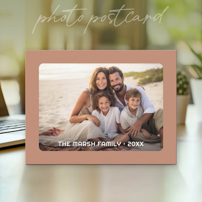 Simple 1 Photo Full Coverage - Chunky Text Overlay Postcard (Photo Postcard - Customize with your favorite pics)