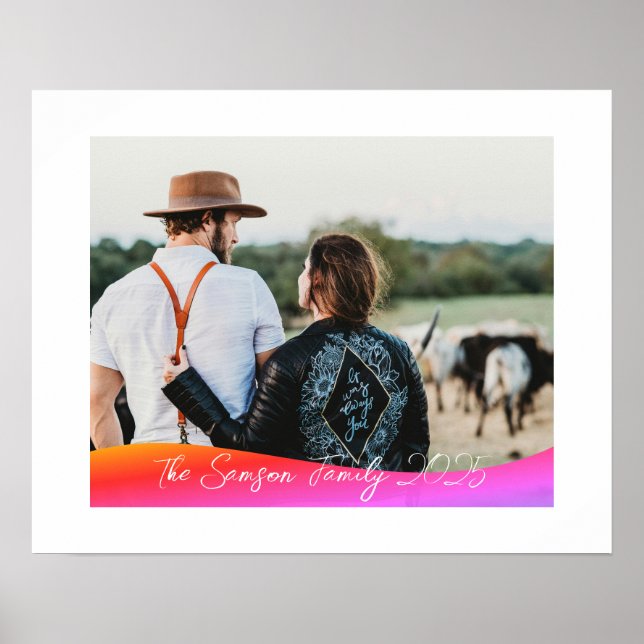 Simple 1 Photo Full Coverage - Script Text Overlay Poster (Front)