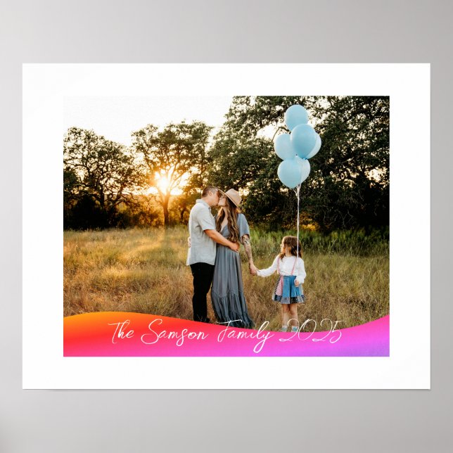 Simple 1 Photo Full Coverage - Script Text Overlay Poster (Front)