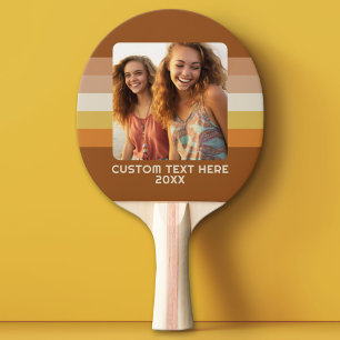 Simple 1 Photo Template - Warm Colour Border - Tex Ping Pong Paddle