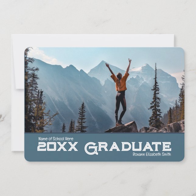 Simple 20xx Graduate 2 Photo Invitation/ Announcement (Front)