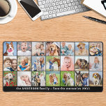 Simple 21 Photo Collage Custom Text Personalized Desk Mat<br><div class="desc">This desk mat features a customizable photo collage perfect for showcasing your favourite pictures of family, pets, friends or grandparents. The modern and cute design is ideal for dog lovers, family, and friends, or anyone looking for a fun desk accessory. It's a great addition to any office space and can...</div>