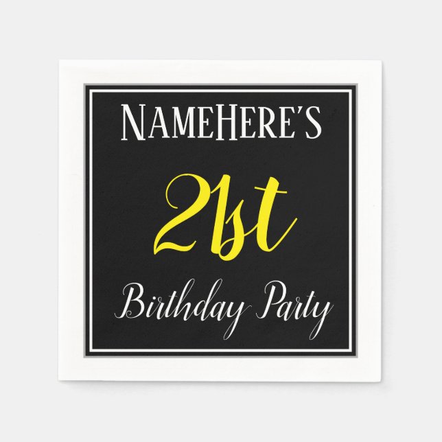 Simple, 21st Birthday Party w/ Custom Name Napkin (Front)