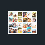 Simple 24 Photo Collage Canvas Print<br><div class="desc">Create your own personalized photo collage canvas print. Add 24 of your favourite pictures and custom colour background in this modern template design.</div>