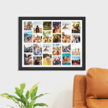 Simple 24 Photo Collage Poster<br><div class="desc">Create your own personalized photo collage poster print. Add 24 of your favourite pictures and custom colour background in this modern template design.</div>
