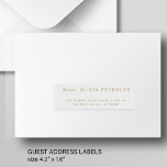 Simple 24 wedding guest address gold white labels<br><div class="desc">Personalized simple minimal individual white and faux gold wedding guests' address labels (24 recipients) for invitation mailings,  with trendy modern minimalist formal classic typography.       The size of one label is cca 4.2 x 1.7 inches for a 14 x 14 inches sheet (Extra-Large)</div>