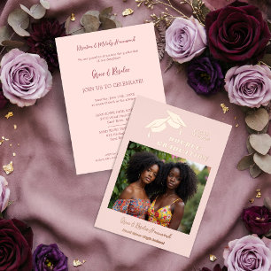 Simple 2 Grads Double Graduation Photo Rose Gold