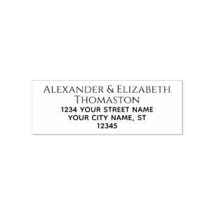 Simple 2 Lines for Name Return Address #4 Self-inking Stamp