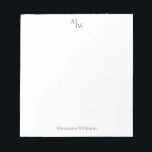 Simple 2 Monogram Initial Professional Desk Grey Notepad<br><div class="desc">Simple 2 Monogram Initial Professional Desk Silver Grey Minimalist Notepad</div>