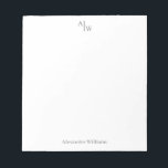 Simple 2 Monogram Initial Professional Desk Grey Notepad<br><div class="desc">Simple 2 Monogram Initial Professional Desk Silver Grey Minimalist Notepad</div>