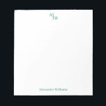 Simple 2 Monogram Initial Professional Green  Notepad<br><div class="desc">Simple 2 Monogram Initial Professional Desk Classic Green Minimalist Notepad</div>