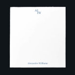 Simple 2 Monogram Initial Professional Navy Blue Notepad<br><div class="desc">Simple 2 Monogram Initial Professional Desk Navy Blue Minimalist Notepad</div>